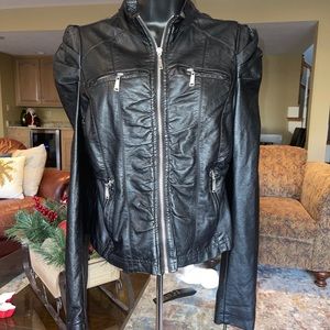 J2 black faux leather jacket size large